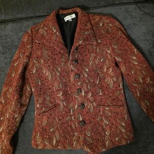 Andre Oliver Red and Gold Textured Blazer
